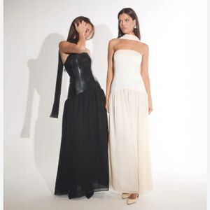 WeWoreWhat Strapless Corset Gown & Neck Scarf